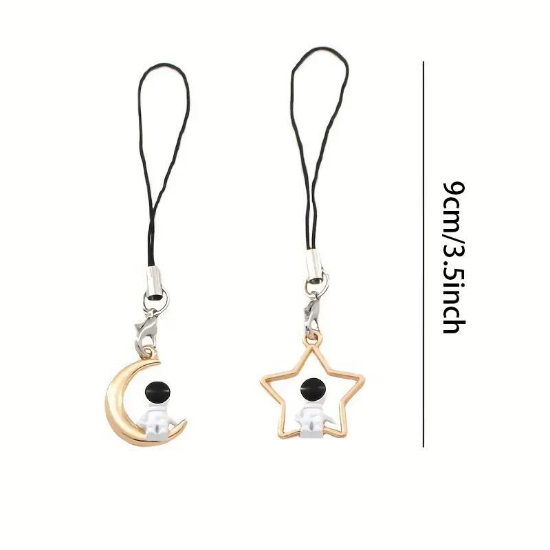Moon & Star Design Phone Chain, Fashion Phone Decoration Charm for Women & Men, Phone Lanyard for iPhone X 8 7 6 5 4 3 2 1