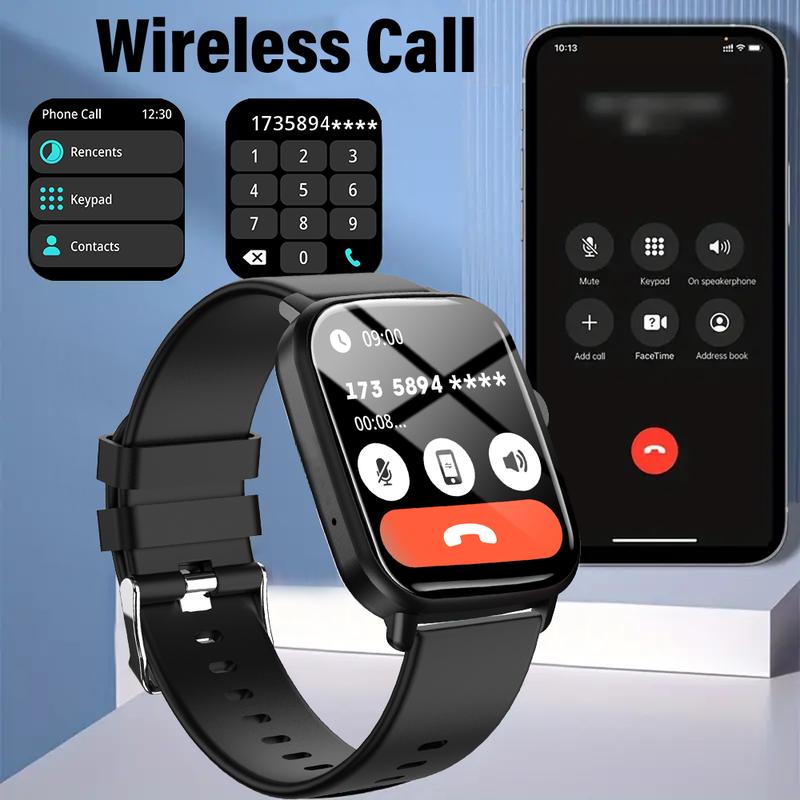 Multi-functional Men's and Women's Smartwatch for Android and iPhone Trendy Fitness Tracker 1.85 inch HD Touch Screen IP68 Waterproof Receive Dial Calls Heart Rate Blood Pressure Detector Calculator Alarm Clock Stopwatch Weather