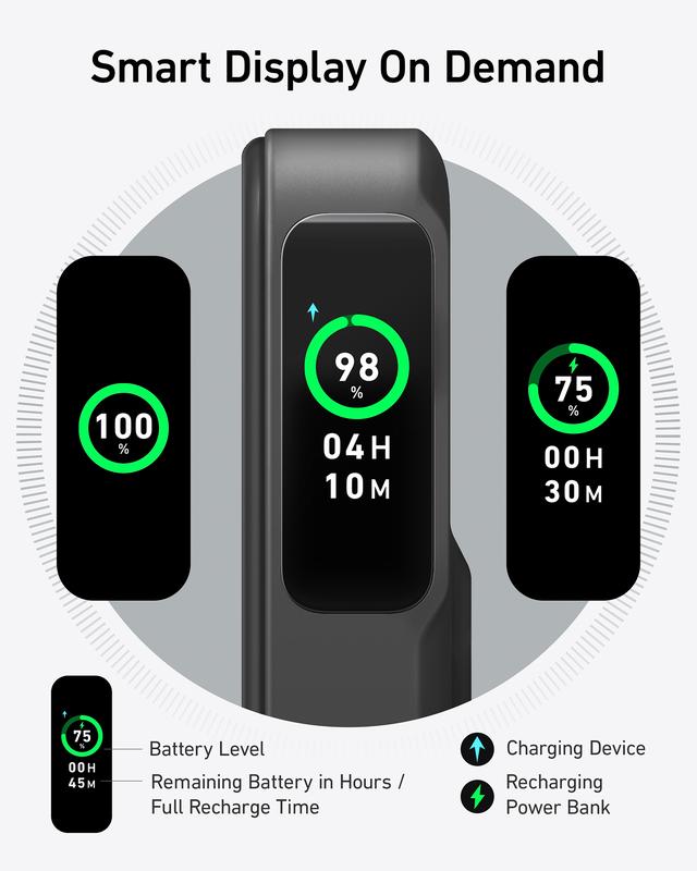 Anker MagGo Power Bank, 10,000mAh Qi2 Certified 15W Ultra-Fast MagSafe Charger with Smart Display and Foldable Stand [Black Friday Deal]