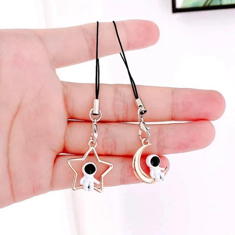 Moon & Star Design Phone Chain, Fashion Phone Decoration Charm for Women & Men, Phone Lanyard for iPhone X 8 7 6 5 4 3 2 1