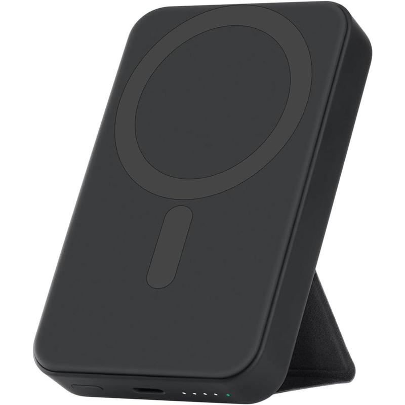 Snap Power Bank, 10000mAh 20W MagSafe Compatible Battery Pack with a Foldable Stand, Fast Charging and Portable Magnetic Power Bank, Compatible for iPhone 12 13 14 15 Series, Black