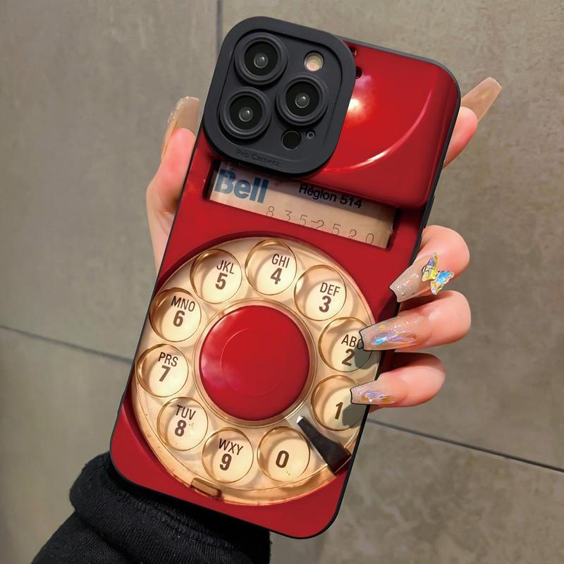 Vintage Telephone Design Phone Case, Creative Phone Protective Cover, Phone Accessory Compatible with iPhone 15 14 13 12 Pro Pro Max