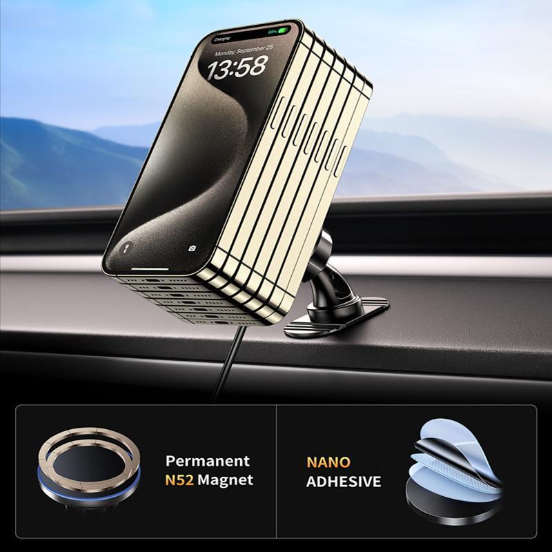 Magnetic Car Phone Holder, 15W Air Vent Magnetic Wireless Car Charger, Car Interior Accessories Compatible with iPhone 16 15 14 13 12