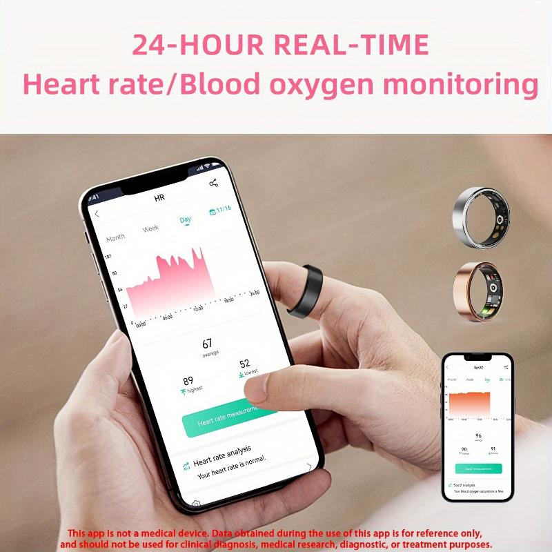 Smart Ring Fitness Tracker, Steps, Distance, Calories, Sleep Tracking, Exercise Monitoring, Compatible with iPhone Android, IP68 Waterproof, Smart Jewelry, Accessories, Gift for Women Men Fitness Trackers GPS Trackers
