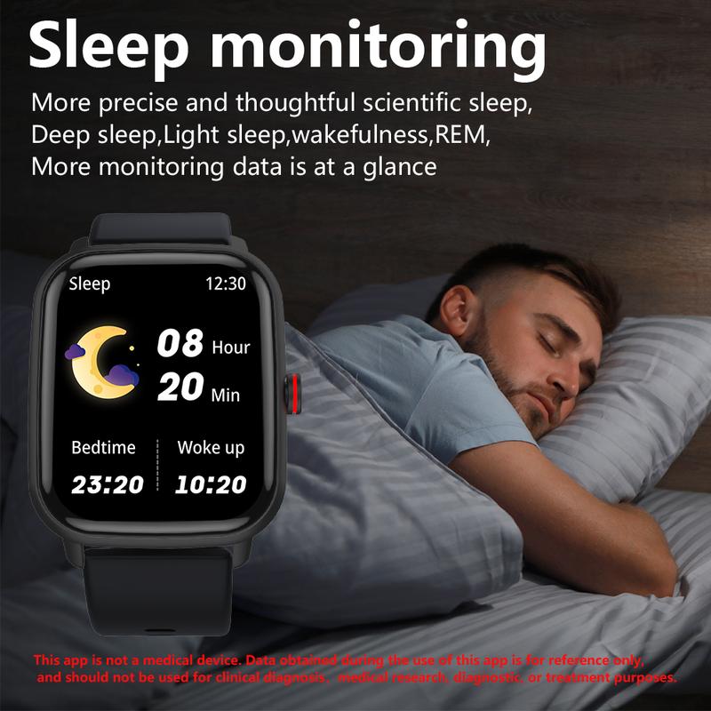 Multi-functional Men's and Women's Smartwatch for Android and iPhone Trendy Fitness Tracker 1.85 inch HD Touch Screen IP68 Waterproof Receive Dial Calls Heart Rate Blood Pressure Detector Calculator Alarm Clock Stopwatch Weather