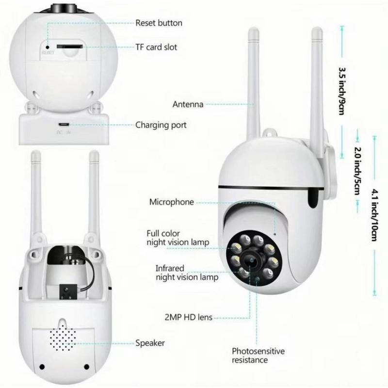 5G 1080P Smart Security Camera Wireless 360° ViewMotion Detection Waterproof Camera WiFi Remote Monitoring vision APP Remote control 2 Way Voice Intercomoutdoor Camera Night Vision SpotlightIndoor Outdoor Phone christmas 2024 omament glass cleaner