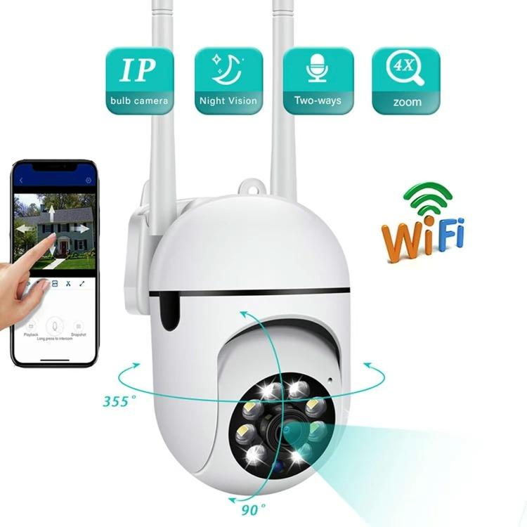 Outdoor Wireless Security CameraSystem,3MP PTZ Camera, 5G&WiFiMonitoring with Spotlight, 2-Way TalkLight Alarm and Siren, 24 7 Recording,no Hard Drive