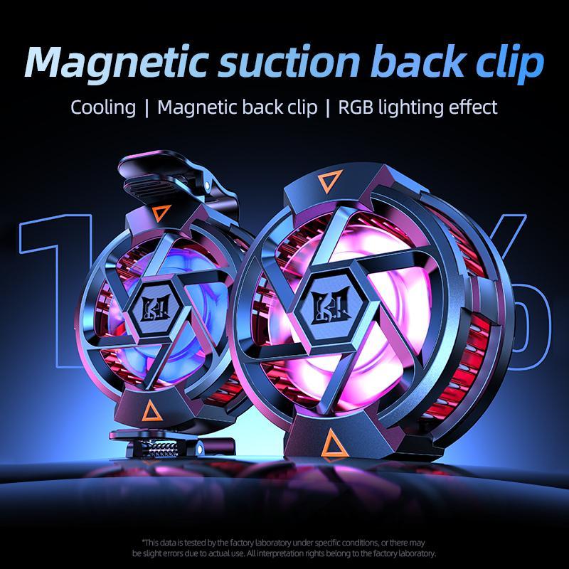 2 in 1 Magnetic Suction Phone Back Clip Cooler, Portable Phone Game Cooler, Phone Accessories for iOS Android Cooling Fan