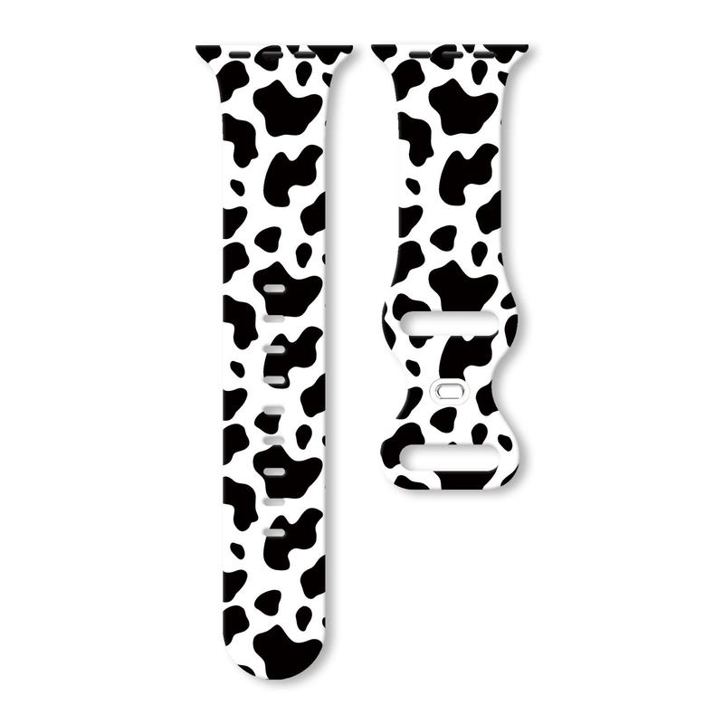 Cow Print Silicone Smart Watch Band, Fashionable Watch Band for Women & Men, Wearable Accessories Compatible with iWatch Series