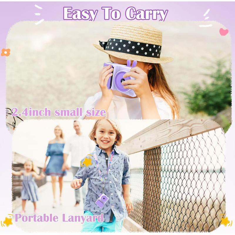 Camera Instant Print,1080P  Instant  Camera for  That Print Photos, Christmas Birthday Gifts for Girls, Digital Camera  for  6 7 8 9 10 Year Old Boys SD Card (Purple)