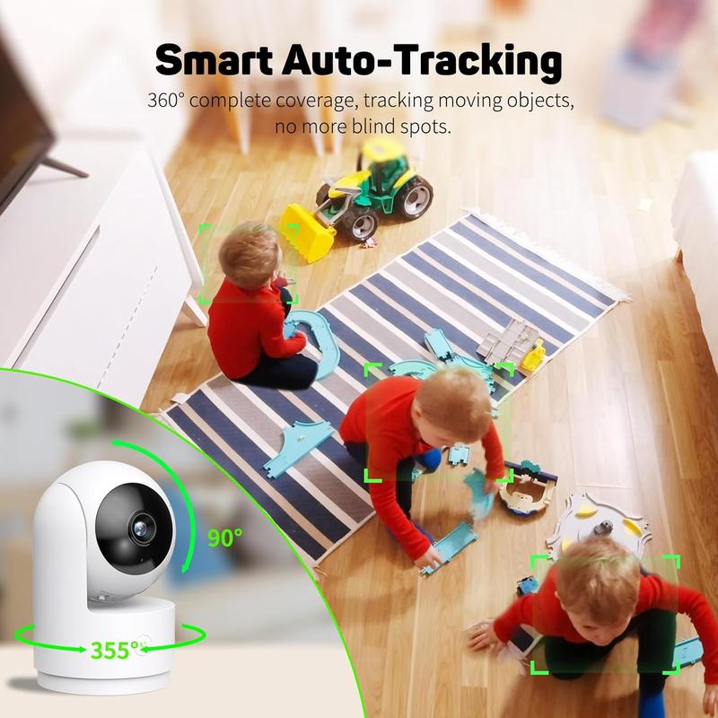 WiFi Home Indoor Camera, Security Camera Wireless Outdoor, Night Vision, AI Motion Detection, 2-Way Talk, Cloud SD Storage