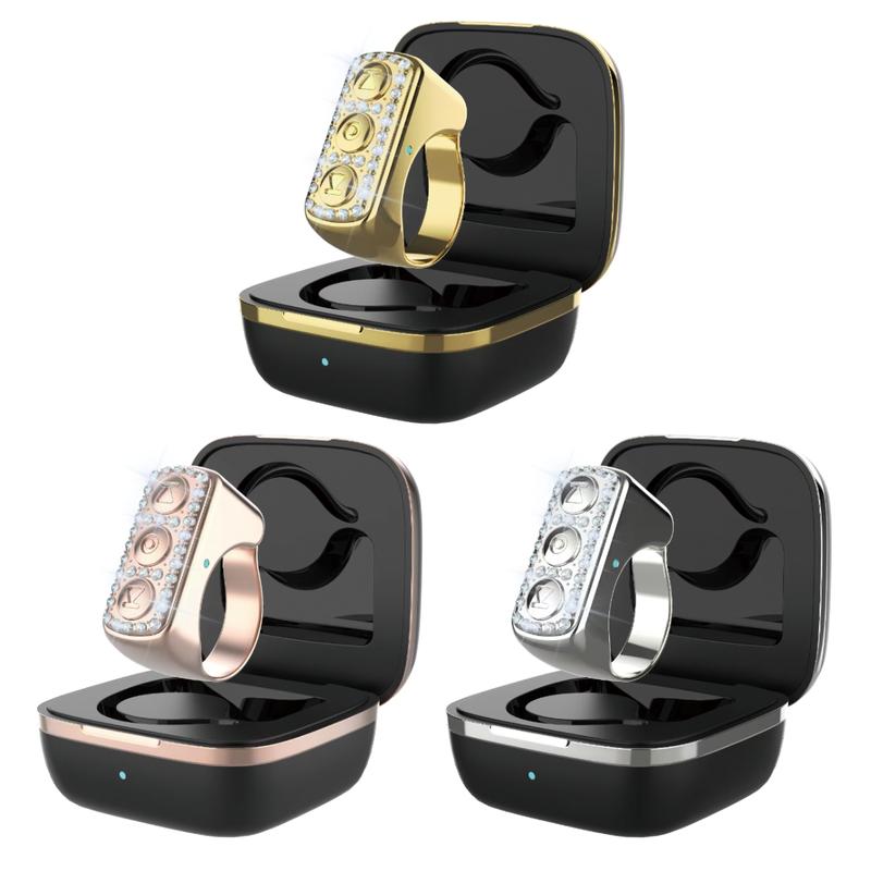 Xring Scrolling Ring Remote Control Ring with Rhinestones,Phone Ebook APP Page Tumner (Not for Kindle Device), Bluetooth Phone Remote for Camera Selfle,Smart Ring for iPhone, iPad, Android, tiktok  remote Selfie Smartphone Selfie Smartphone Bluetooth