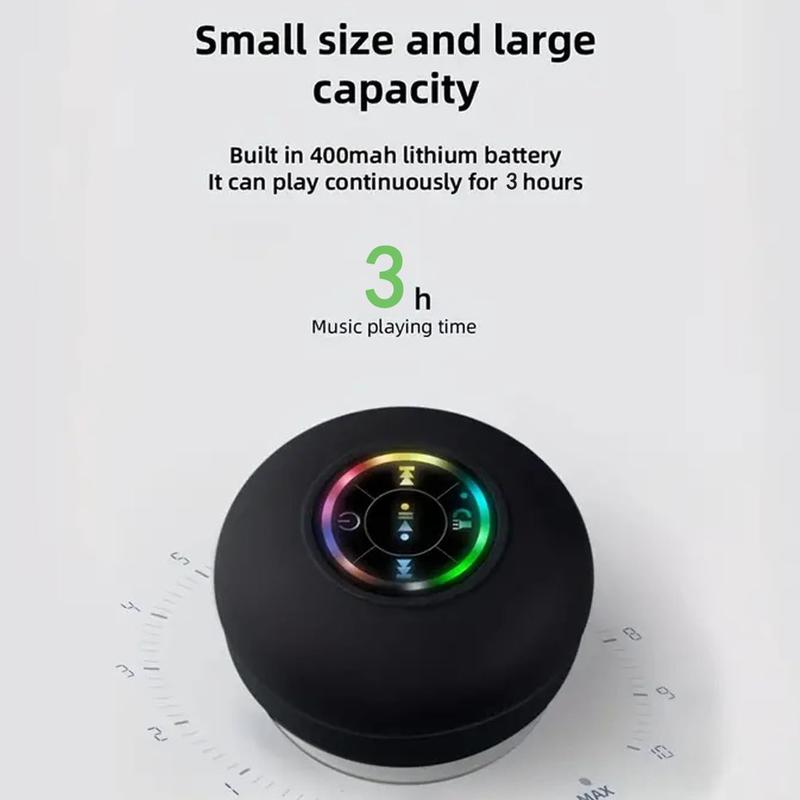 Mini Bluetooth Shower Speaker,Portable Bluetooth-compatible Speaker for Beach, Shower & HomeMini Portable Wireless Speaker.ortable Wireless Speaker with Suction Cup.Pairs Easily to Phones,Tablets, Computer.Gift for Men & Women.