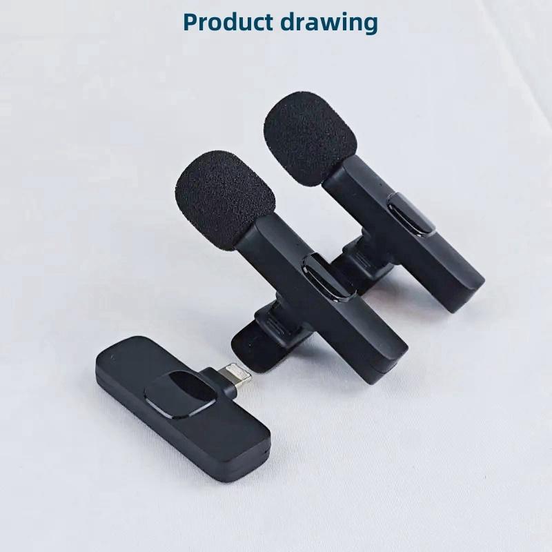 Wireless Collar Microphone, Portable Audio Noise Reduction Mic for iPhone, Tablet, Collar Mini Microphones, Wireless Mic for Video Recording, Teaching Speech Mic, Streaming Equipment
