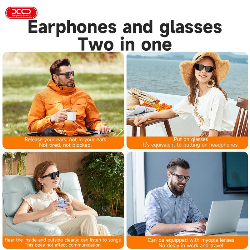 Smart Glasses Listenable Songs,Wireless Headphone Smart Glasses for Mobile Phone,Back to School Cool Gifts,Glasses For Men and Woman,100H Standby Time Long Battery, Athletic Outdoor UV Protection and Voice Control Audio Headset Earbud