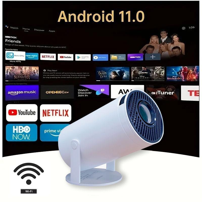 Projector TV, portable HD smart projector, 720P&WiFi connection, with remote control, for home theater and bedroom, Christmas gift