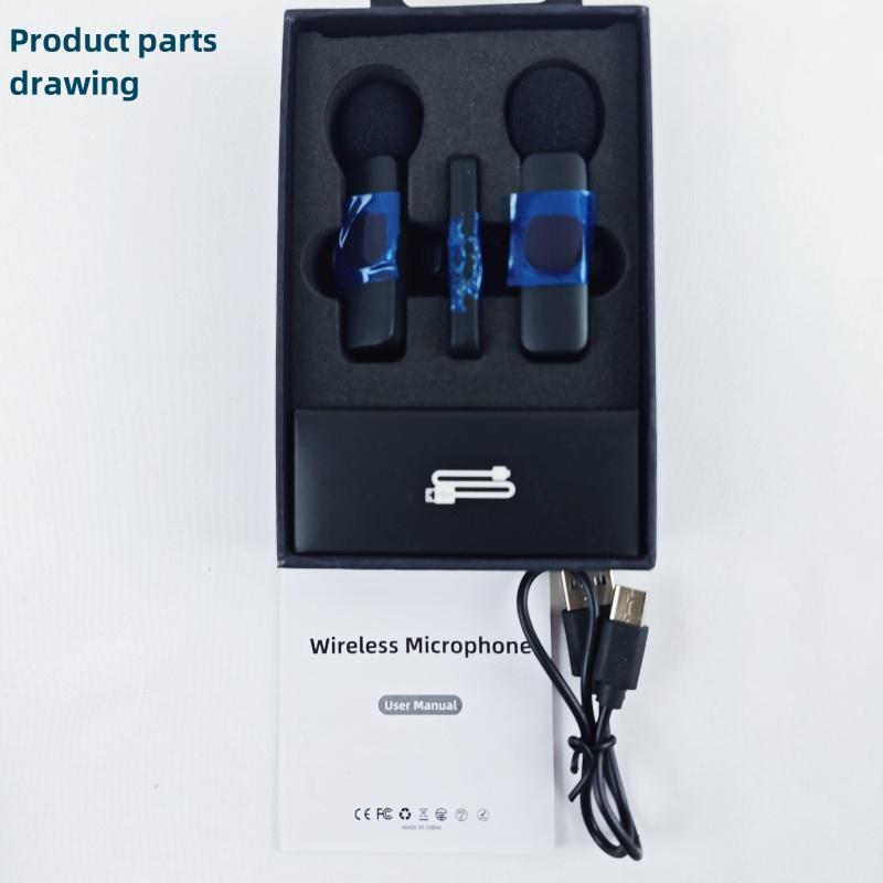 Wireless Collar Microphone, Portable Audio Noise Reduction Mic for iPhone, Tablet, Collar Mini Microphones, Wireless Mic for Video Recording, Teaching Speech Mic, Streaming Equipment