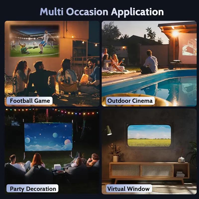 Projector TV, portable HD smart projector, 720P&WiFi connection, with remote control, for home theater and bedroom, Christmas gift