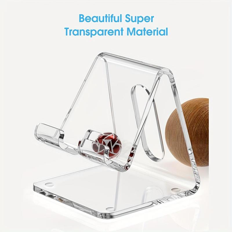Clear Acrylic Phone Holder, 1 Count Desktop Phone Stand, Multipurpose Desk Organizer for Home Office Dormitory