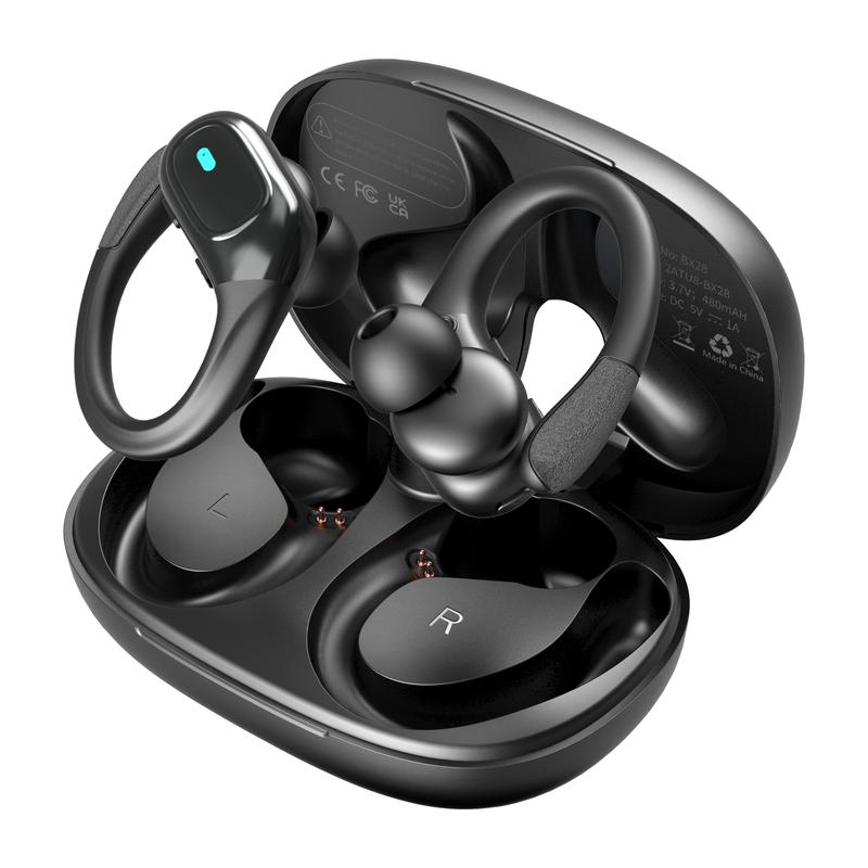 Bluetooth Earbuds: Wireless Headphones with 75 Hours Playtime, ENC Mic, Noise Cancellation, LED Display, Deep Bass, IP5 Waterproof, Bluetooth 5.3 Stereo Earphones for Workouts