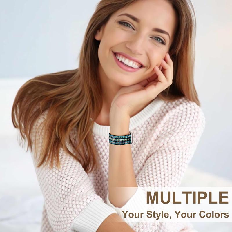 Solid Color Nylon Watchband for Apple Smart Watch, 5 Counts Set Adjustable Buckle Smartwatch Protective Band, Smartwatches Accessories, Nylon Strap Wristband for iWatch 38 40 41 42 44 45 49mm Smart Watches