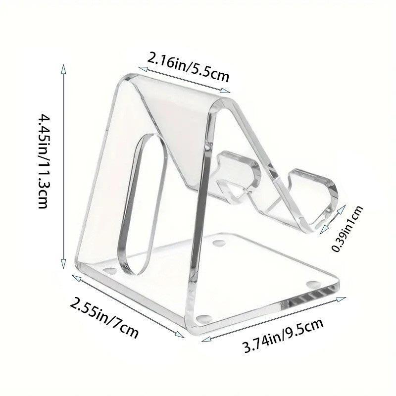 Clear Acrylic Phone Holder, 1 Count Desktop Phone Stand, Multipurpose Desk Organizer for Home Office Dormitory
