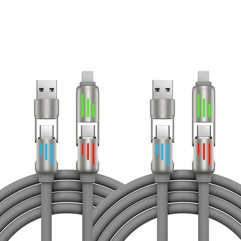 Christmas gift  4-in-1 Multi USB Charging Cable with USB A,Type C, Lightning -MAX 240W Fast Charging & Data Sync for iPhone 16 15, iPad Pro, Samsung & Laptops Smartphone Cellphone Charger Electronic