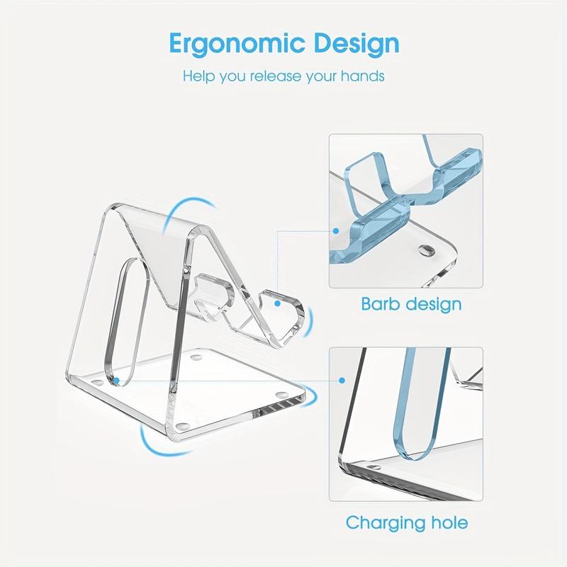 Clear Acrylic Phone Holder, 1 Count Desktop Phone Stand, Multipurpose Desk Organizer for Home Office Dormitory