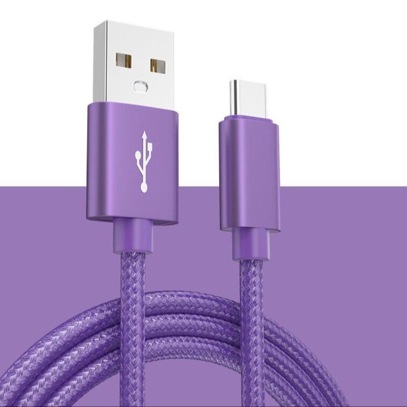 USB-A To Type-C Charging Cable, 2A Fast Charging Data Cable, Universal Nylon Braided Charging Cable Compatible with Most Smart Devices