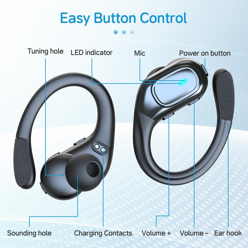 Bluetooth Earbuds: Wireless Headphones with 75 Hours Playtime, ENC Mic, Noise Cancellation, LED Display, Deep Bass, IP5 Waterproof, Bluetooth 5.3 Stereo Earphones for Workouts