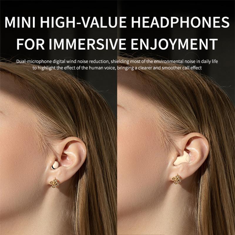 Wireless Headphones, In-ear Design Noise Cancelling Headphones with Digital Display, Bluetooth-compatible Gaming Headset for Running, Exercising