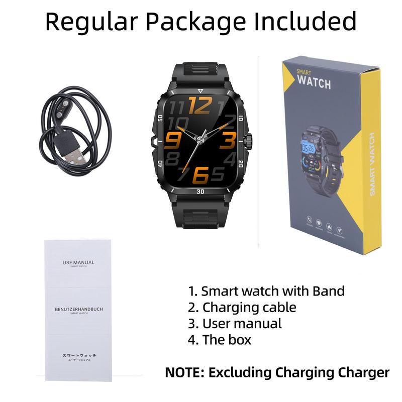 EIGIIS KT71 1.96 Inch Big Touch Screen Display Smart Watch, 3ATM Waterproof Sports Watch with Multiple Sports Modes, Fitness Smart Watches With Large Battery, for iPhone Android