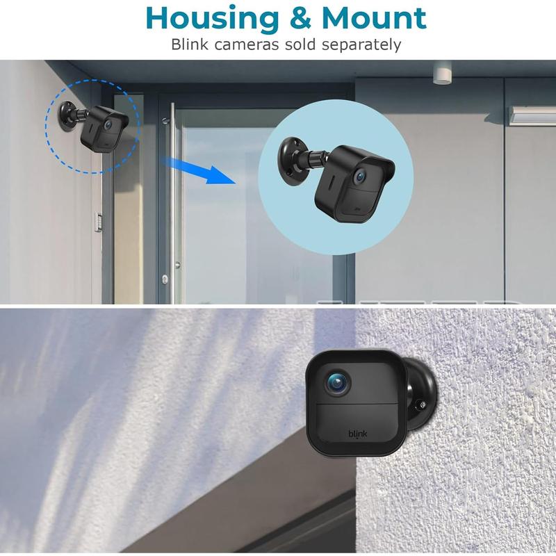 Blink Outdoor Camera Wall Mount Compatible with 3rd & 4th Gen,3 Pack Weatherproof Protective Housing ,360 Degree Adjustable Mount with Blink Sync Module 2 Outlet Mount for Blink Camera System (Black)