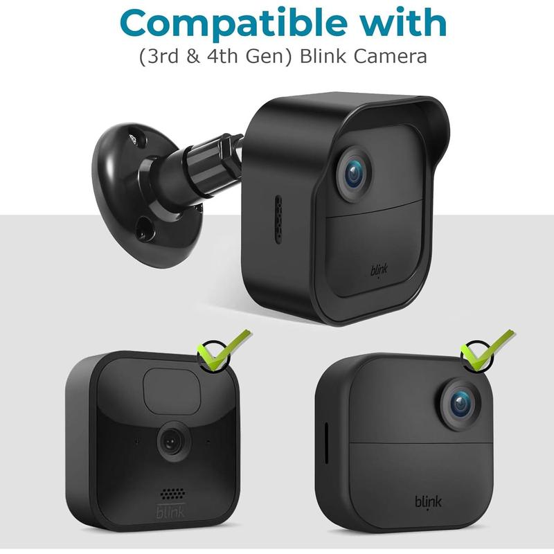 Blink Outdoor Camera Wall Mount Compatible with 3rd & 4th Gen,3 Pack Weatherproof Protective Housing ,360 Degree Adjustable Mount with Blink Sync Module 2 Outlet Mount for Blink Camera System (Black)