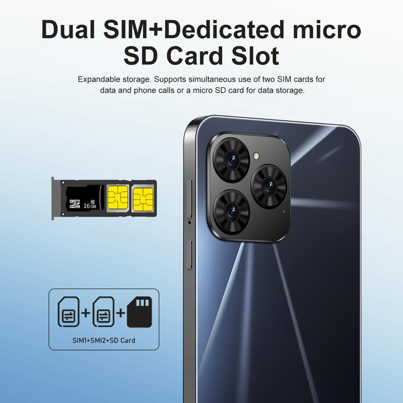 QEK(Limited time promotion) i15 Pro Max Super Phone 6.2-inch HD Screen Smartphone 5G Dual Card 1+16 5G Dual Card Celulares Android Unlock 108MP 6800mAh Large Battery as a Perfect Gift!