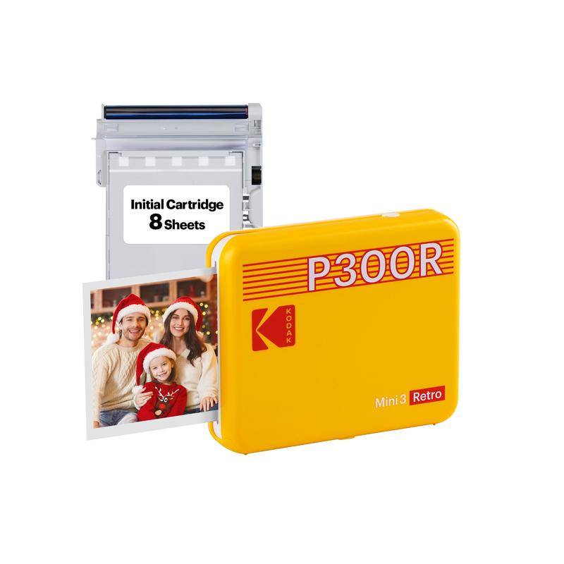 KODAK Mini 3 Retro 4PASS Portable Photo Printer (3x3 inches) + 8 Sheets