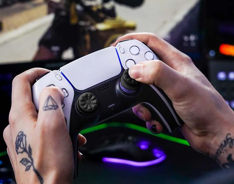 ControlFreak FPS Freek Galaxy Black for Playstation 4 (PS4) and Playstation 5 (PS5) | Performance Thumbsticks | 1 High-Rise, 1 Mid-Rise | Black (Limited Edition) Console Accessories