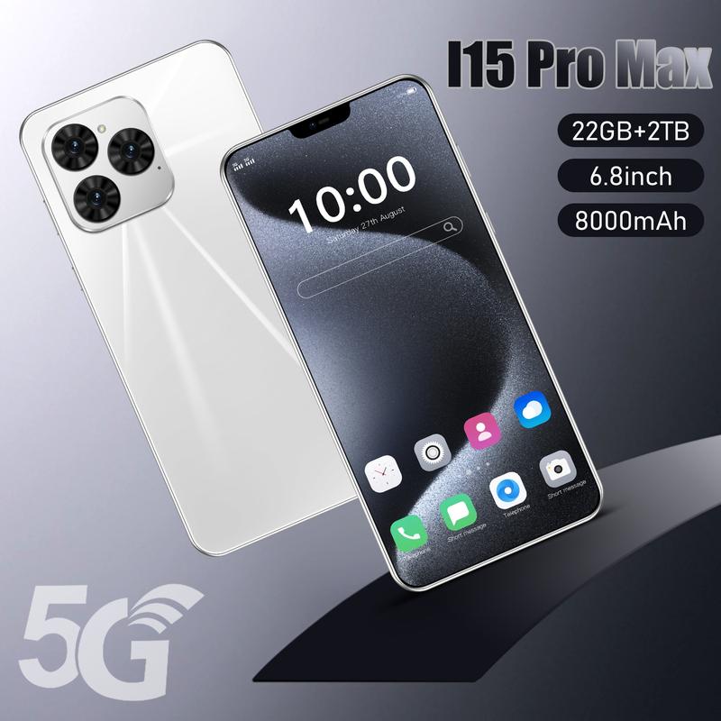 QEK(Limited time promotion) i15 Pro Max Super Phone 6.2-inch HD Screen Smartphone 5G Dual Card 1+16 5G Dual Card Celulares Android Unlock 108MP 6800mAh Large Battery as a Perfect Gift!