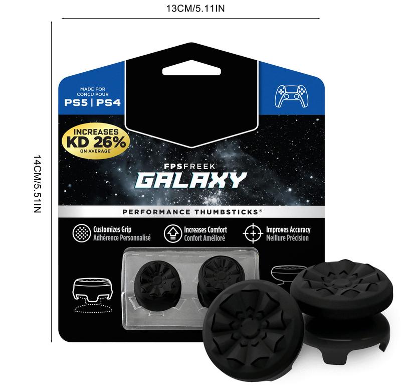 ControlFreak FPS Freek Galaxy Black for Playstation 4 (PS4) and Playstation 5 (PS5) | Performance Thumbsticks | 1 High-Rise, 1 Mid-Rise | Black (Limited Edition) Console Accessories