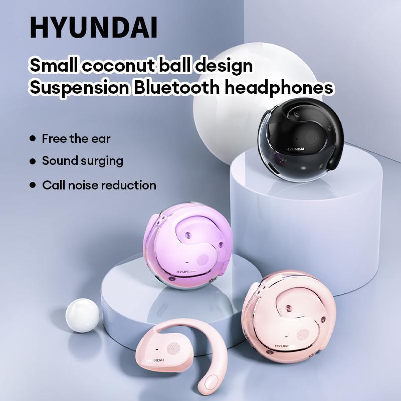 HYUNDAI HY-T26 Wireless Headphones, Waterproof Sport Wireless Earbuds, Ear-hanging Design Bluetooth-compatible OWS Earphone with Mic, Rechargeable Noise Cancelling Headphone, Wireless Headphone, Headset for Gaming Sport, Fun Summer Gift, Audio Accessories