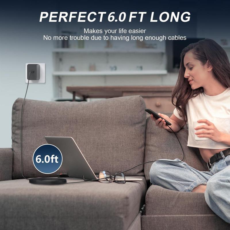 45W GaN Fast Charger & USB C to USB C Cable, USB C Power Adapter Set, Portable Charger Compatible with iPhone, iPad & Samsung Galaxy S24 Ultra S24 S24+