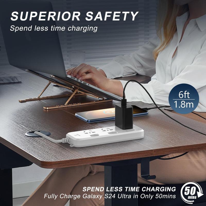 45W GaN Fast Charger & USB C to USB C Cable, USB C Power Adapter Set, Portable Charger Compatible with iPhone, iPad & Samsung Galaxy S24 Ultra S24 S24+