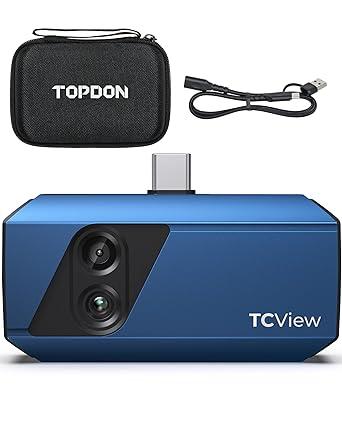TOPDON TC001 Plus Thermal Camera for Android, 256 x 192 IR High Resolution with Visual Camera, 25Hz Refresh Rate, Dual-Lens Thermal Imaging Camera