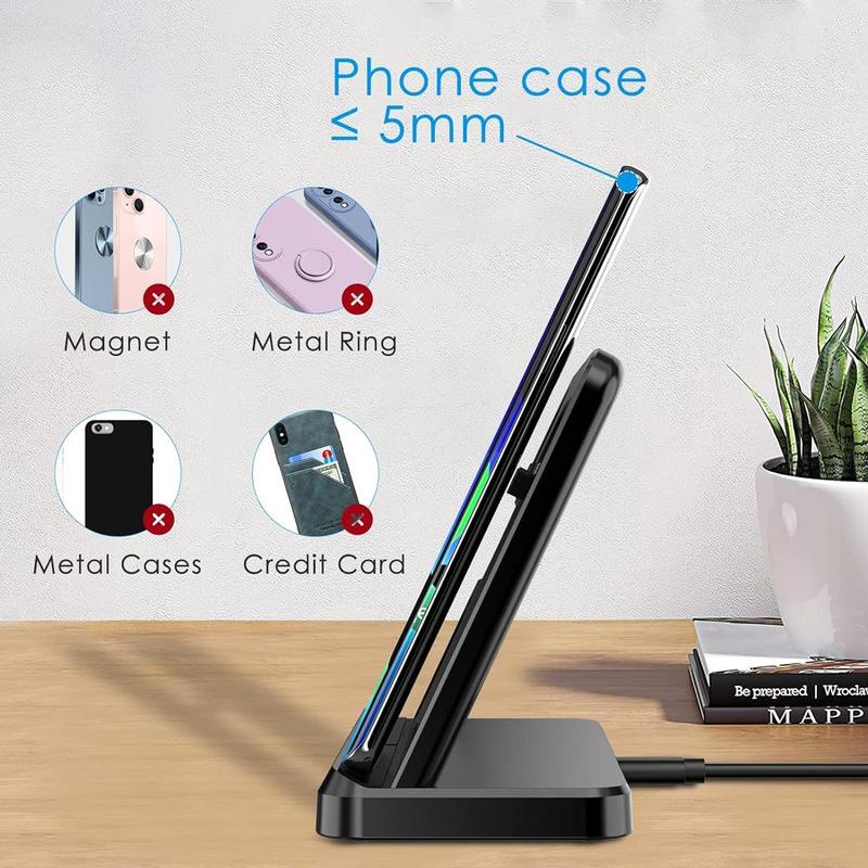 3 in 1 Wireless Charging Station, 1 Count 15W Fast Charging Stand for iPhone 16 15 14 Pro Max 13 12 11 XS XR 8 Plus, Watch & Headphones Charging Station