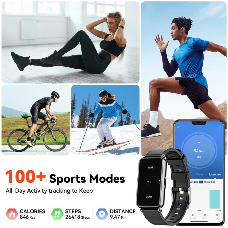 Men's Women's 1.45-inch Smartwatch with Fitness Tracker, Make Receive Calls Multi-Sport Mode Pedometer Message Alerts, IP67 Water Resistant for iPhone and Android Devices, Back to School Gift