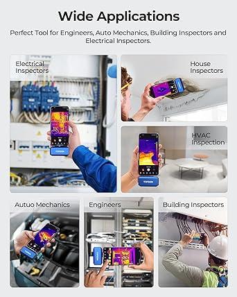 TOPDON TC001 Plus Thermal Camera for Android, 256 x 192 IR High Resolution with Visual Camera, 25Hz Refresh Rate, Dual-Lens Thermal Imaging Camera