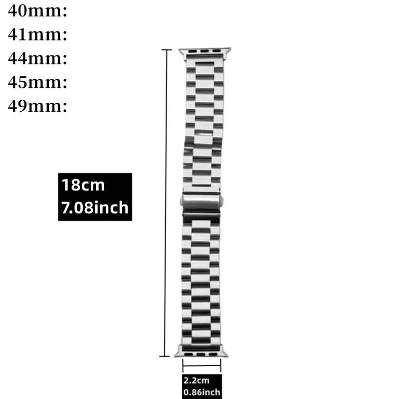 Stainless Steel Watch Band with Tempered Glass Screen Case (2 Counts set), Watch Band for Apple Watch 49mm 44mm 45mm 40mm 41mm, Smart Watch Accessories