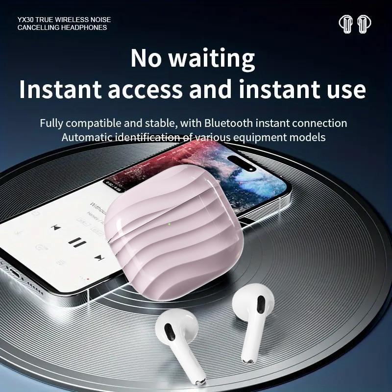 Full-Color Display Bluetooth Earphone，Touch Screen Earphone Noise Cancellation Bluetooth Earphones ， With Double Mic 500mAh Charging Case，Long Life In-Ear Lightweight Headphones Audio Headset（Buy One Get One Free Charging Case）