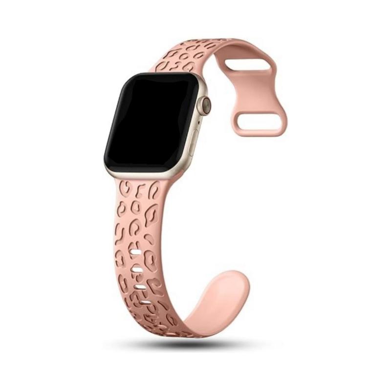 Fashion Leopard Engraved Pattern Watch Band, Soft Silicone Watch Band for Women & Men, Smart Watch Bands, Wearable Accessories Compatible with Apple Watch Bands Series 9 8 7 6 5 4 3 2 1 SE, Watches Band