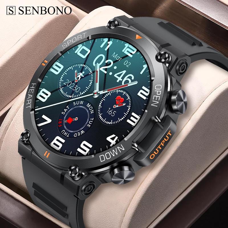 SENBONO K56PRO New Outdoor Sports Smart Watch Men Round 1.39 inch Big Screen Custom Dial Answer Call  Wearable Devices Waterproof Sports Watch Wearable Smartphone